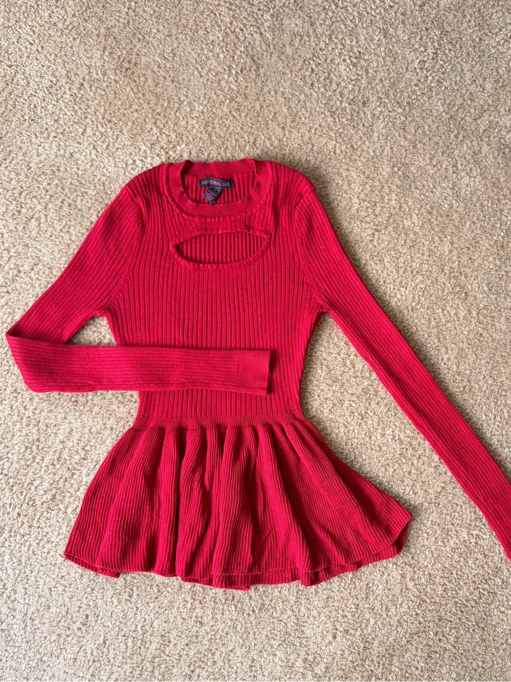 red peplum top